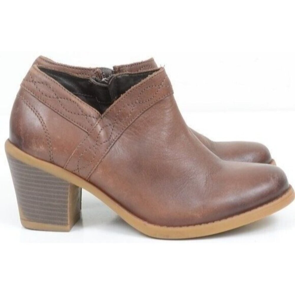 Earth Lina Austin Women's Size 8 Brown Leather Ankle Western Bootie Festival‎